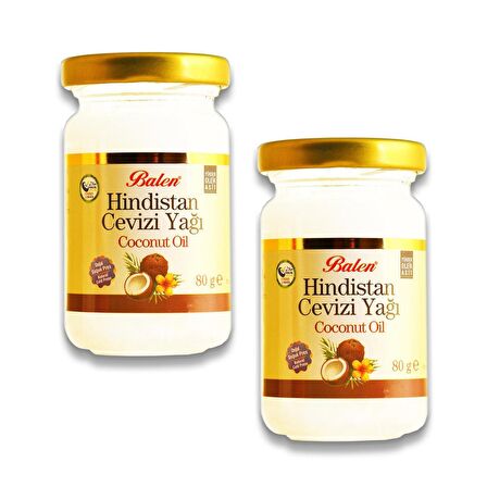 Balen Hindistan Cevizi Yağı 80 gr Katı Soğuk Pres x 2 Adet