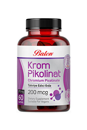 Balen Krom Pikolinat Kapsül 375 Mg 60 Kapsül x 2 Adet
