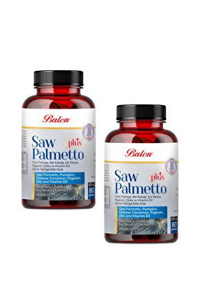 Balen Saw Palmetto Plus Cüce Palm.çin.vit D3 Kapsül 685 mg 80 Kapsül x 2 Adet