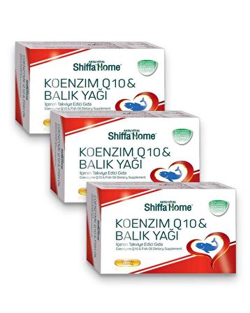 Aksuvital Shiffa Home Koenzim Q10-Balık Yağı 30 Softjel x 3 Adet