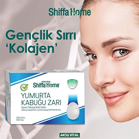 Aksu Vital Shiffa Home Yumurta Kabuğu Zarı 620 mg 30 Kap x 2 Adet