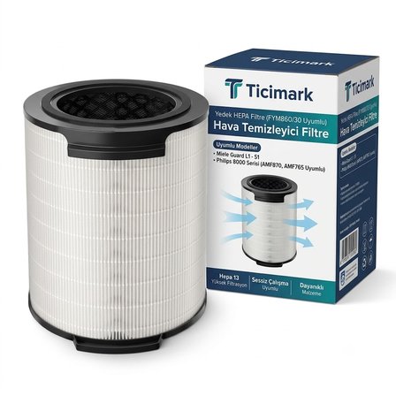 Ticimark Model Philips İle Uyumlu 8000 Serisi AMF870 ve AMF765 Uyumlu Hava Temizleyici FYM860/30 Hepa Filtre