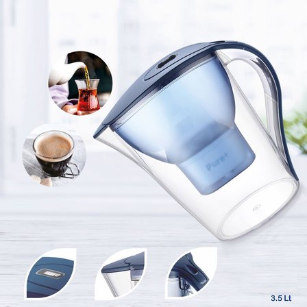 Su Arıtma Sürahisi Pure ve Maxtra Filtreleri ile Uyumlu 3 adet Extra Filtre Dahil