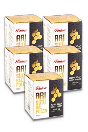 Balen Arı Sütü Bal Polen Süper Doz (12000 mg) 230 gr 5 Adet