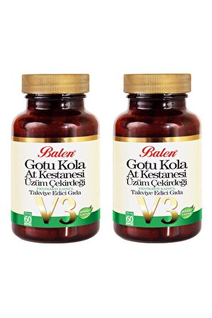 Balen Gotu Kola-At Kestanesi-Üzüm Çekirdeği 60 Kapsül 2 Adet
