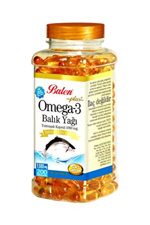 Balen Omega 3 Balık Yağı 1380 mg 200 Adet