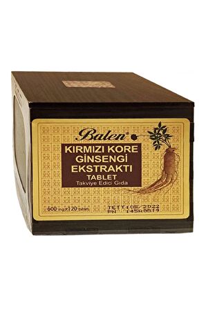 Balen Tahta Kutu Kırmızı KORE Ginseng 600 Mg 120 Tablet