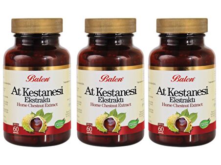 3 Adet Balen At Kestanesi Ekstraktı 375 mg x 60 Kapsül