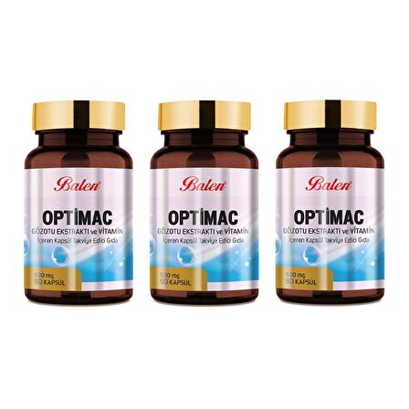 Balen Optimac Gözotu Ekstraktı -Vitamin 630 mg 60 Kapsül x 3 Adet