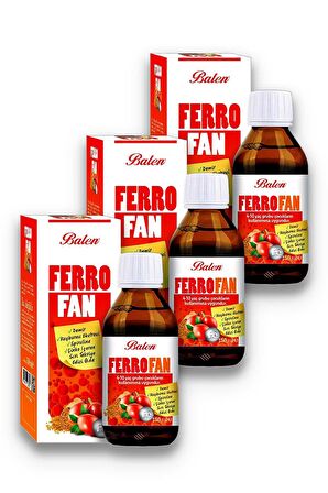 Balen Ferrofan Demir Çinko Kuşburnu Spirulina Ekstresi 3 x 150 ml