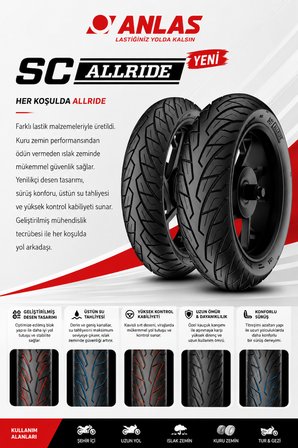 Yamaha N Max 125 Ön Arka Lastik Takım Anlas SC AllRide 4 Mevsim Yeni Üretim OBL003