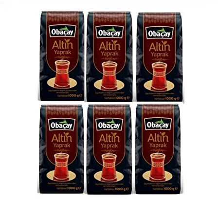 Obaçay Altın Yaprak Siyah Çay 1 Kg (6 Adet)