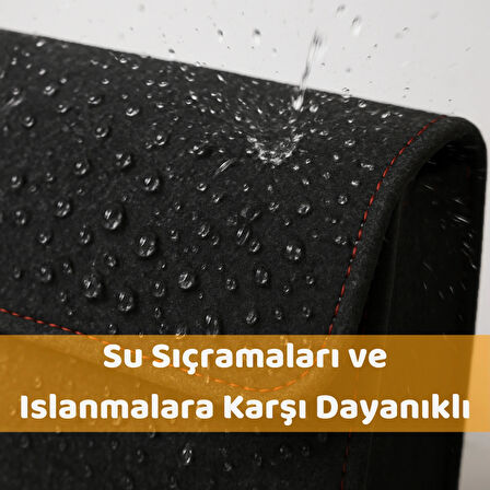 Beylini Premium Keçe Araç Bagaj Organizeri Suya Dayanıklı Pratik Taşınabilir Katlanabilir Seyahat Çantası Araç Içi Düzenleme Kutusu Antrasit