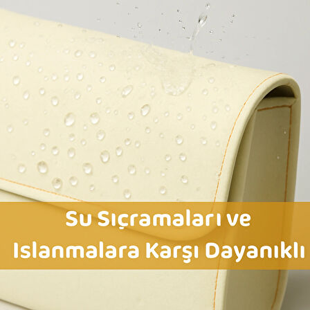 Beylini Premium Keçe Araç Bagaj Organizeri Suya Dayanıklı Pratik Taşınabilir Katlanabilir Seyahat Çantası Araç Içi Düzenleme Kutusu Bej