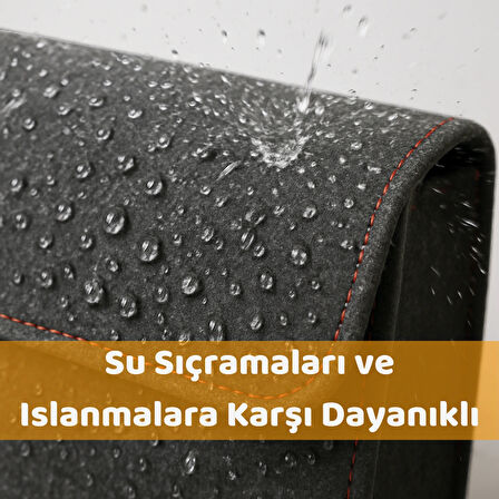 Beylini Premium Keçe Araç Bagaj Organizeri Suya Dayanıklı Pratik Taşınabilir Katlanabilir Seyahat Çantası Araç Içi Düzenleme Kutusu Gri