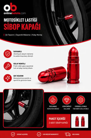 RKS RZ 250 S Ön Arka Lastik Sibop Kapağı  Kırmızı 2 Adet 42010