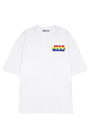 Unisex Oversize T-shirt Star Wars Horizontal Rainbow Logo