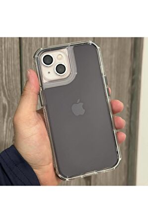 Iphone 14 Uyumlu Şeffaf Çift Katlı Space Renkli AntiShock Koruma Kutulu Telefon Kılıfı Kapak