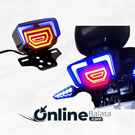 AGK CG Unıversal Stop Ledli Kırmızı Mavi 1272