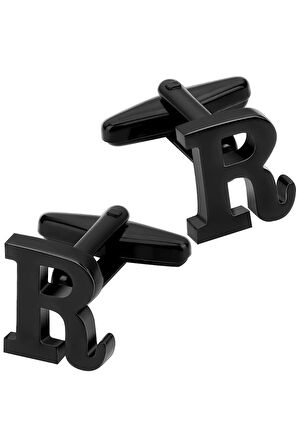 Omark Cotton Black R Harf Kol Düğmesi