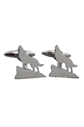 Gümüş Kurt Kol Düğmesi