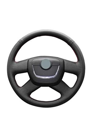 Skoda Octavıa A5 (2009-2013) Araca Özel Direksiyon Kılıfı (noktalı- Düz(torpido Desen Deri) Model