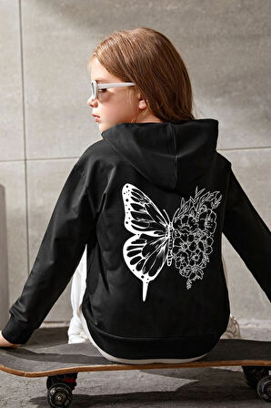 Uyguntarz Çocuk Drawing Butterflies Baskılı Sweatshirt