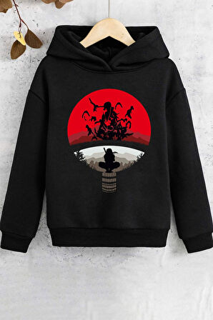 Uyguntarz Çocuk Itachi Uchiha Baskılı Sweatshirt