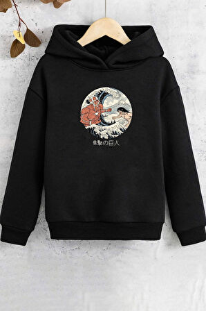 Uyguntarz Çocuk Kanagawa Oki Nami Ura Baskılı Sweatshirt