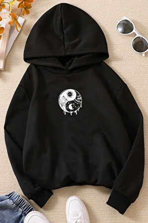 Uyguntarz Çocuk Yin & Yang Tasarım Sweatshirt