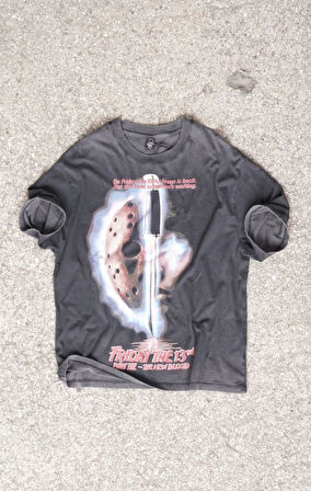 Friday The 13 TH Oversize Yıkamalı T-shirt 