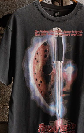 Friday The 13 TH Oversize Yıkamalı T-shirt 
