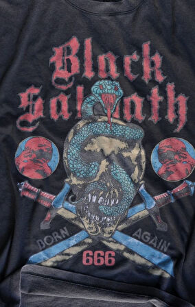 Black Sabbath Born Again Yıkamalı Oversize T-shirt