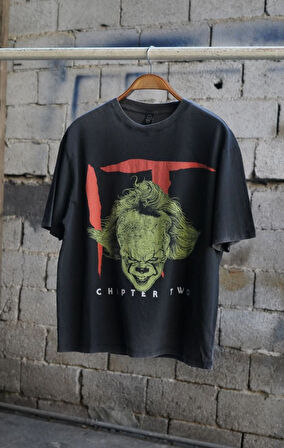 IT Chapter Two Baskılı Oversize Yıkamalı T-shirt