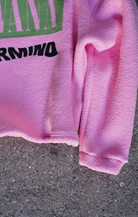 Nirvana Nevermind Pembe Polar Sweatshirt
