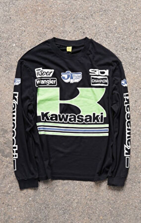 Race Day Kawasaki Uzun Kol T-shirt