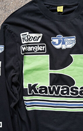 Race Day Kawasaki Uzun Kol T-shirt