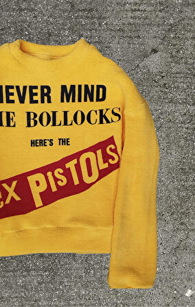 Sex Pistols Baskılı Sarı Polar Kazak