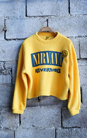 Nirvana Nevermind Sarı Polar Sweatshirt