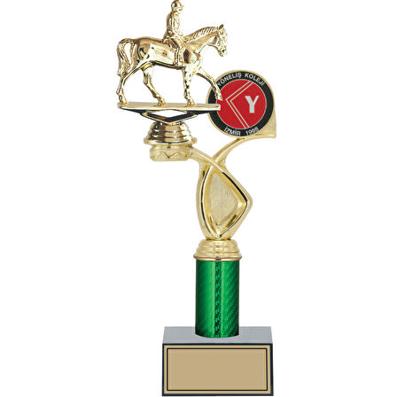 ODAK KUPA - Figürlü Kupalar - At / Binici Figürlü Kupalar FG-018 C - 34 cm