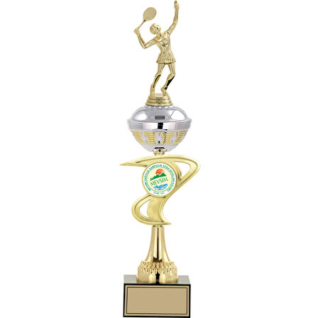 ODAK KUPA - Figürlü Kupalar - Tenis Kadın Figürlü Kupalar FG-065 B - 47 cm