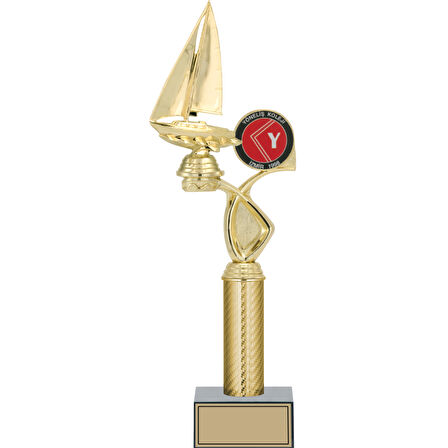 ODAK KUPA - Figürlü Kupalar - Yelken Figürlü Kupalar FG-015 A - 42 cm