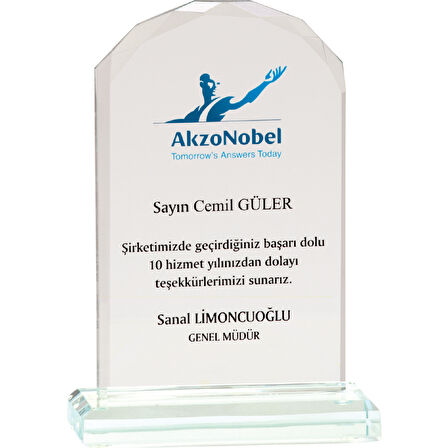 ODAK KUPA - Cam Plaketler - CM-005 A - 12x18 cm