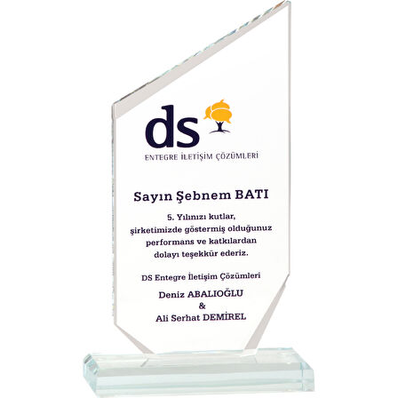 ODAK KUPA - Cam Plaketler - CM-007 A - 12x21 cm