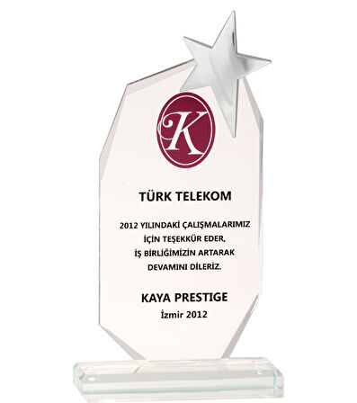 ODAK KUPA - Cam Plaketler - CM-002 B - 12x23 cm