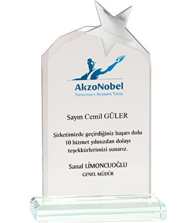 ODAK KUPA - Cam Plaketler - CM-006 B - 12x20 cm