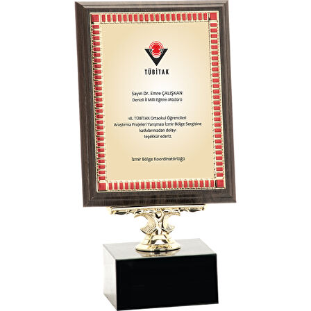 ODAK KUPA - Ahşap Plaketler - PL-054-M B - 15x20 cm