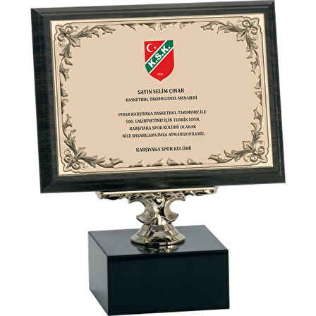 ODAK KUPA - Ahşap Plaketler - PL-072-M B - 15x20 cm