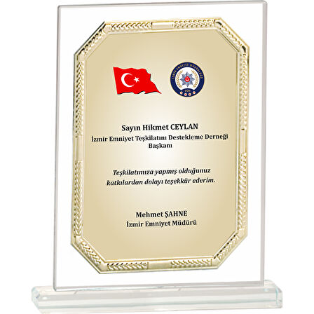 ODAK KUPA - Cam Plaketler - CM-036-M A - 18x21 cm