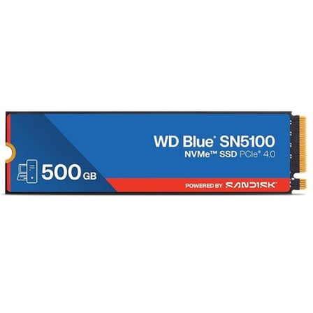 500 GB WD Blue SN5100 PCI-4.0 6600 MB/S 5600 MB/S M2 SSD WDS500G5B0E